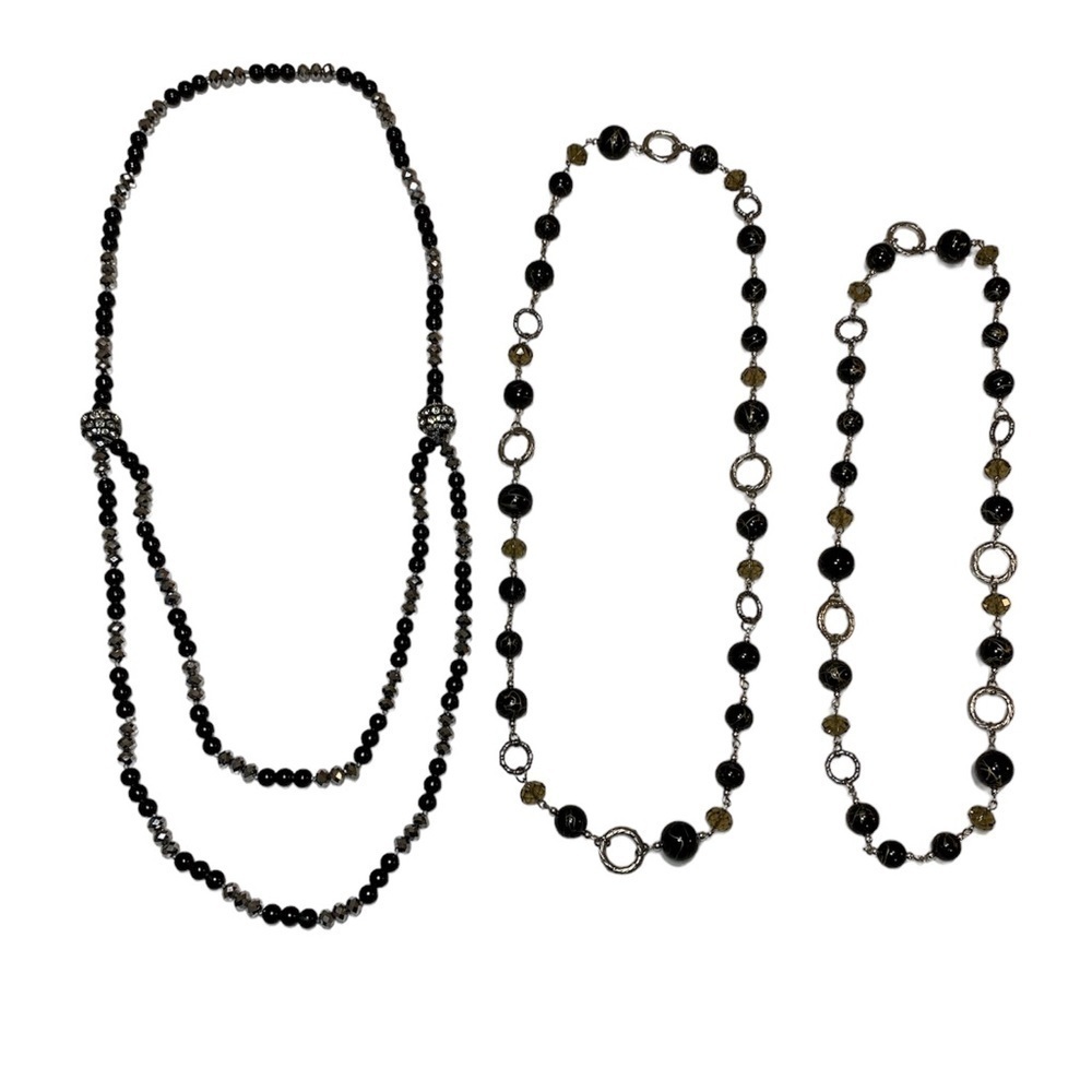 3 piece‎ bead long necklace bundle